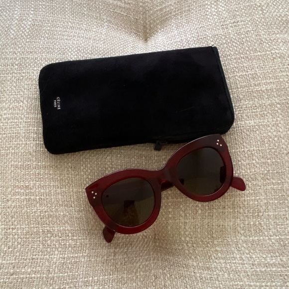 Authentic Celine red oversized sunglasses - Picture 5 of 7